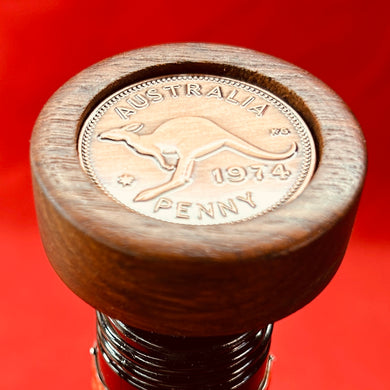 1945 Australian Jarrah Penny Wine Stopper. 80th Birthday or Anniversary Gift. Presented in a stylish Gift Box.