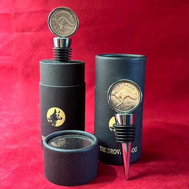 1935 Australian Penny Wine Stopper. 90th Birthday or Anniversary Gift. Presented in a stylish Gift Box.