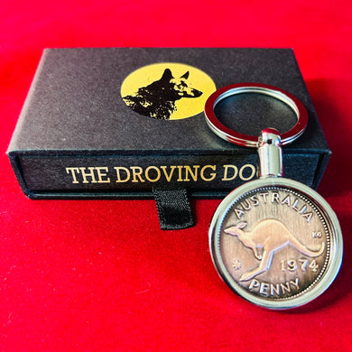 1955 - Australian Penny Keyring. 70th Birthday, Anniversary, Present. Presented in Gift Box.