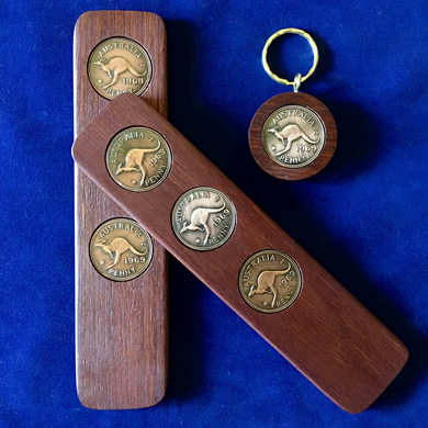 1969 Jarrah Two-Up Game & Penny Keyring Gift Pack