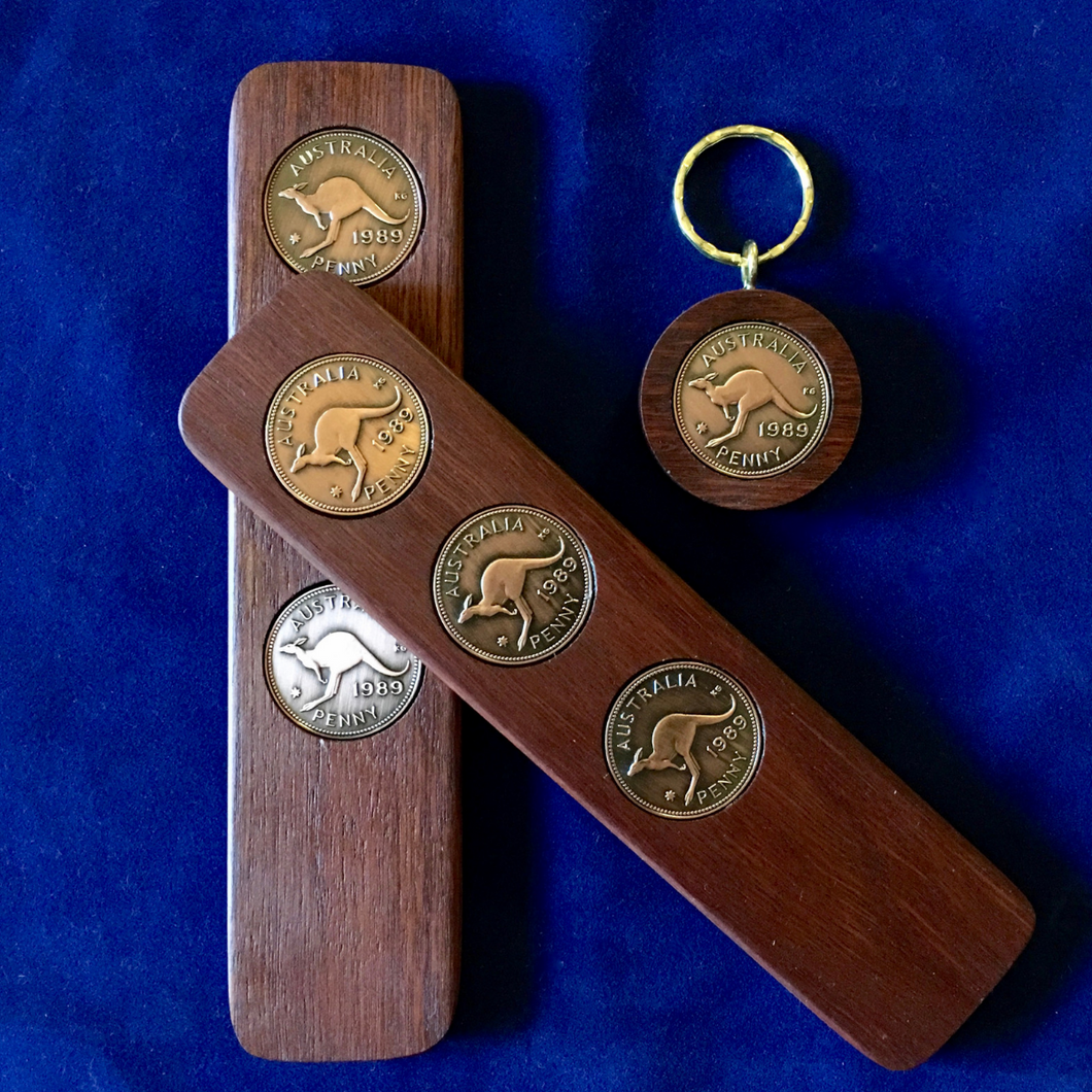 1989 Jarrah Two-Up Game & Penny Keyring Gift Pack